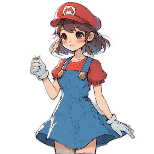 dress, hat, staff, weapon transparent PNG cut-out