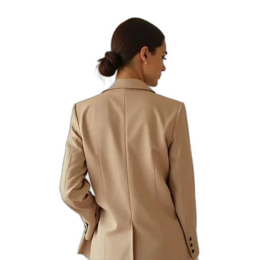 jacket, dress, staff, earth tones transparent PNG cut-out