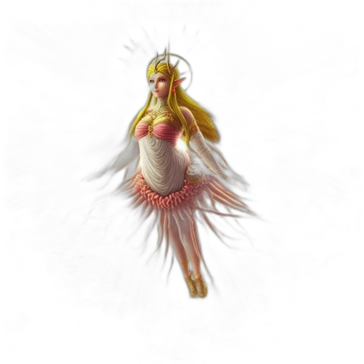 dress, jewelry, creature, staff transparent PNG cut-out