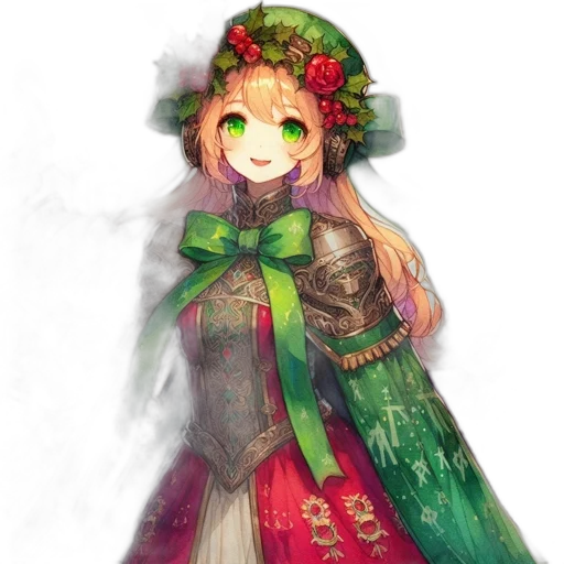 dress, flower, staff, crown transparent PNG cut-out