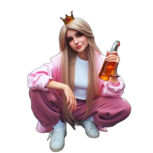 crown, jacket, animal, vaporwave transparent PNG cut-out