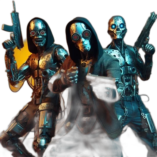 mask, robot, weapon, concept art transparent PNG cut-out