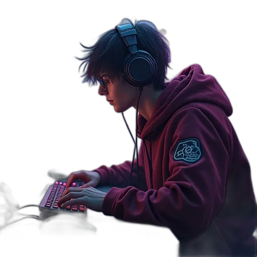 jacket, staff, weapon, robot transparent PNG cut-out