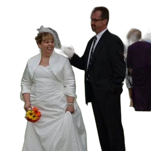 dress, staff, bride, white transparent PNG cut-out
