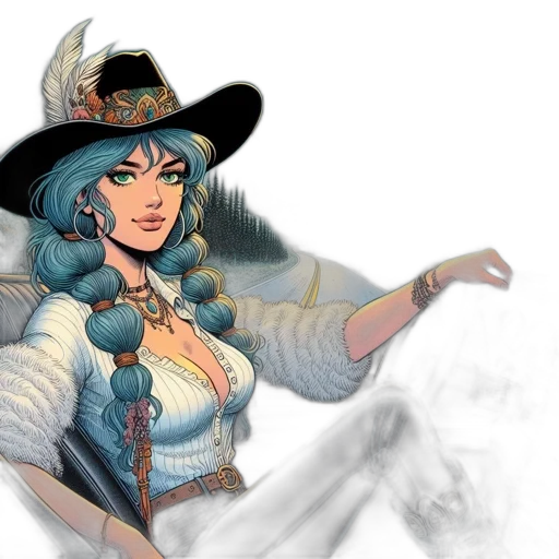 hat, fantasy art, concept art, comic book art transparent PNG cut-out