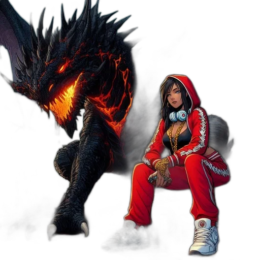 dragon, concept art, fantasy art, pixel art transparent PNG cut-out