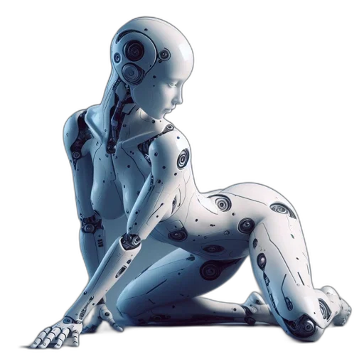 robot, cyberpunk, concept art, 3d render transparent PNG cut-out