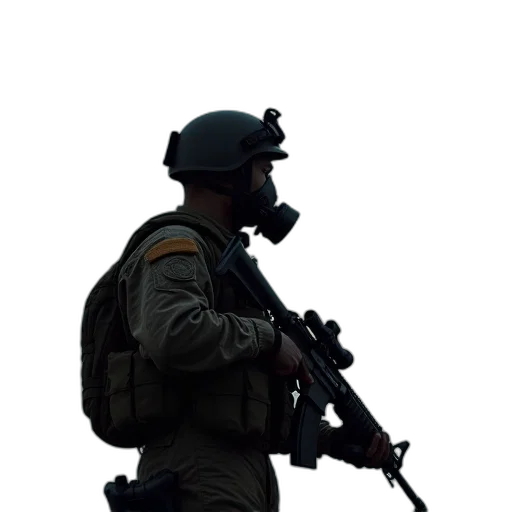 weapon, staff, mask, jacket transparent PNG cut-out