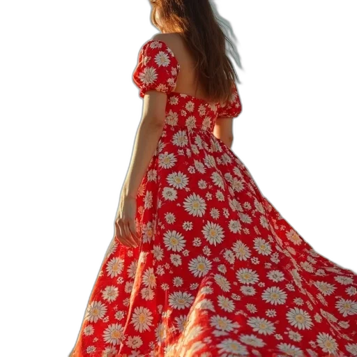 dress, red, reformation, maxi transparent PNG cut-out