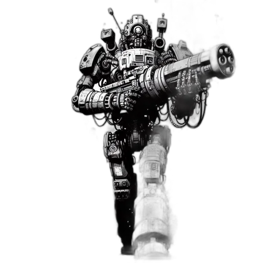 robot, weapon, staff, concept art transparent PNG cut-out