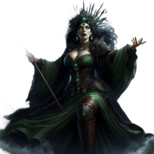 dress, staff, fantasy art, concept art transparent PNG cut-out