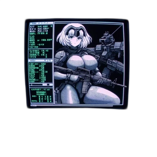 robot, weapon, jacket, cyberpunk transparent PNG cut-out