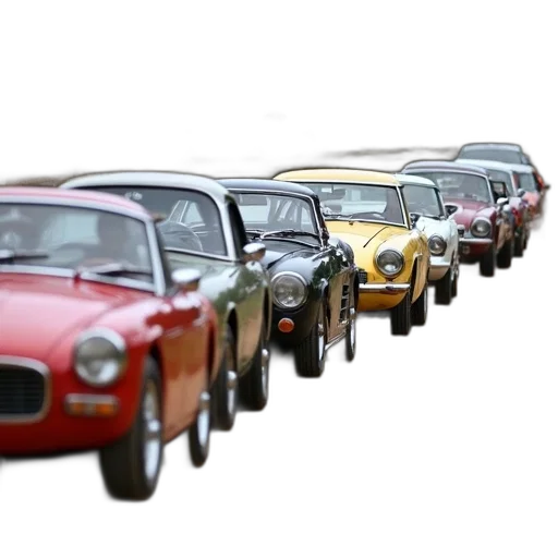 car, 3d render, photorealistic, row transparent PNG cut-out