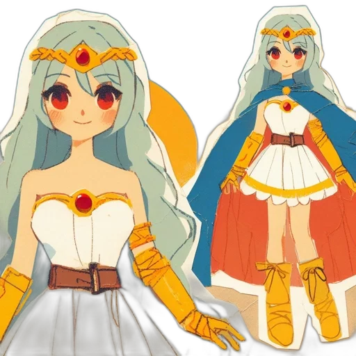 dress, concept art, anime, pixel art transparent PNG cut-out
