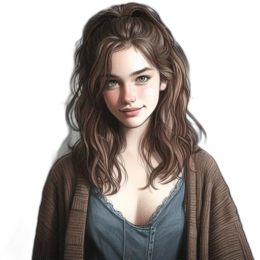dress, face, jacket, hair transparent PNG cut-out