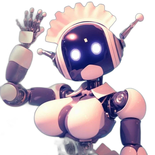 robot, staff, concept art, pixel art transparent PNG cut-out