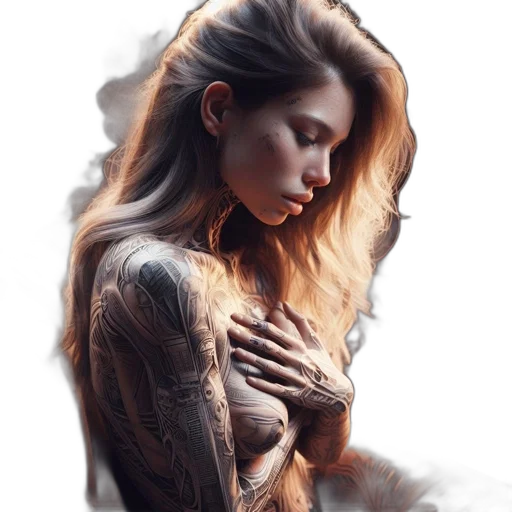 dress, jewelry, photorealistic, fantasy art transparent PNG cut-out