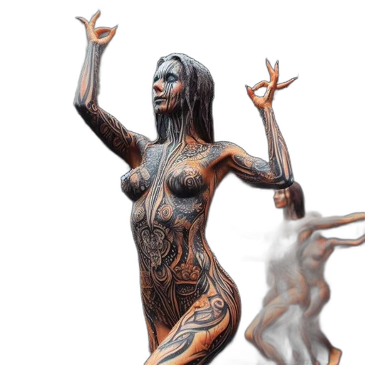dress, creature, concept art, 3d render transparent PNG cut-out
