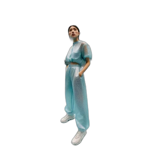 staff, dress, 3d render, vaporwave transparent PNG cut-out