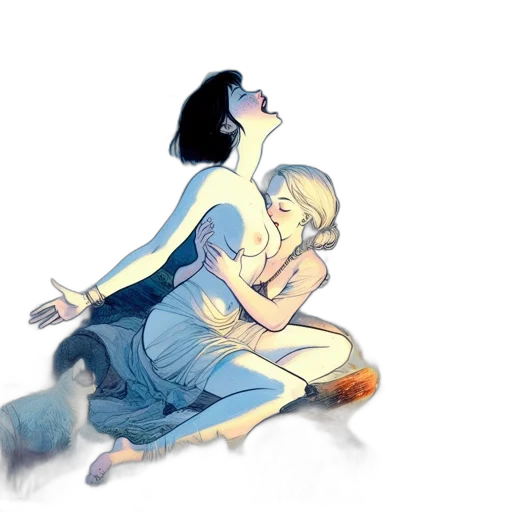 concept art, watercolor, comic book art, cartoon transparent PNG cut-out