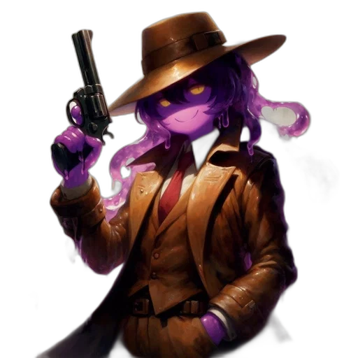 jacket, weapon, staff, hat transparent PNG cut-out