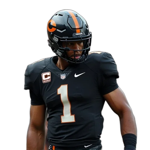 football, player, black, jersey transparent PNG cut-out