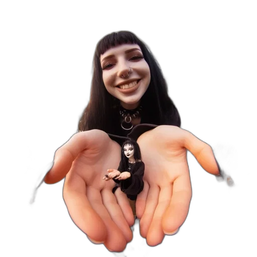 creature, face, jewelry, staff transparent PNG cut-out
