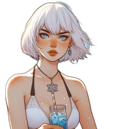 dress, jewelry, bottle, face transparent PNG cut-out