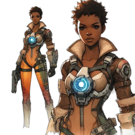 concept art, comic book art, cyberpunk, fantasy art transparent PNG cut-out
