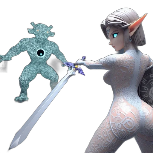 sword, weapon, 3d render, concept art transparent PNG cut-out