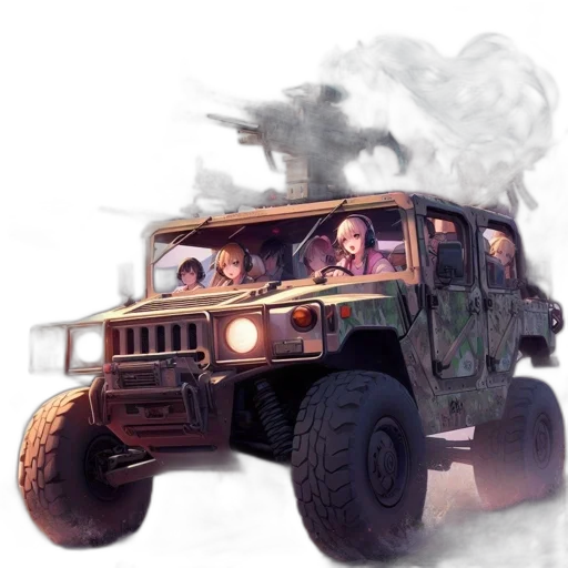 car, weapon, concept art, photorealistic transparent PNG cut-out