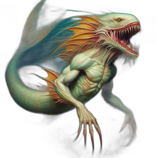 dragon, creature, animal, fantasy art transparent PNG cut-out