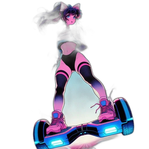 robot, concept art, cyberpunk, vaporwave transparent PNG cut-out