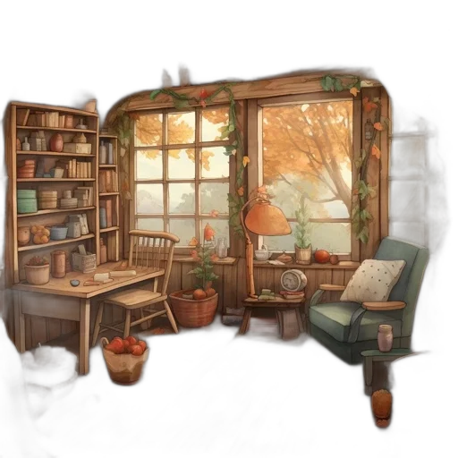 furniture, concept art, fantasy art, watercolor transparent PNG cut-out