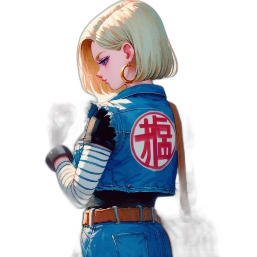 jacket, robot, staff, weapon transparent PNG cut-out