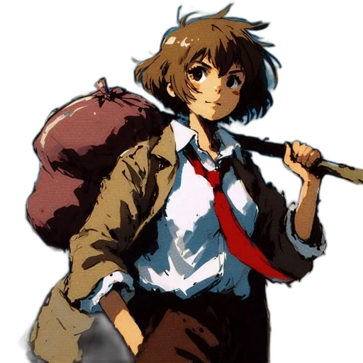 jacket, staff, weapon, sword transparent PNG cut-out