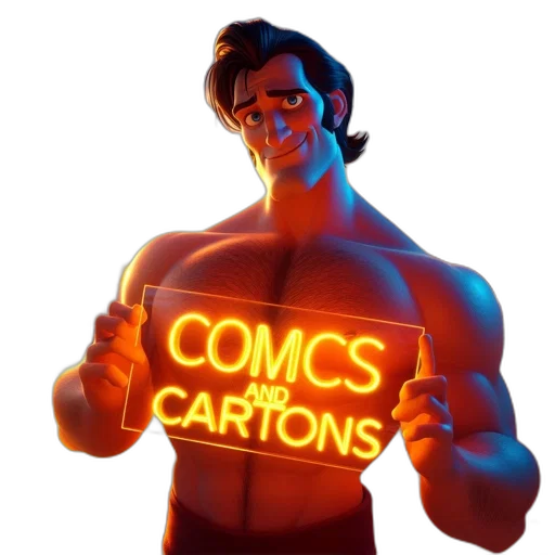 comic book art, concept art, cartoon, 3d render transparent PNG cut-out