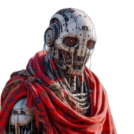 robot, mask, jacket, face transparent PNG cut-out
