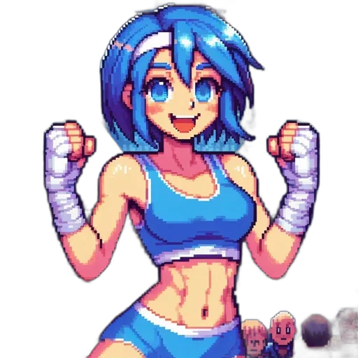 robot, weapon, pixel art, anime transparent PNG cut-out