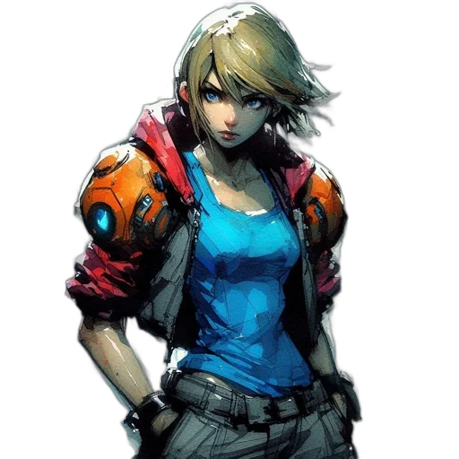 jacket, weapon, face, robot transparent PNG cut-out