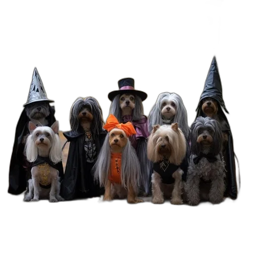 hat, staff, animal, group transparent PNG cut-out