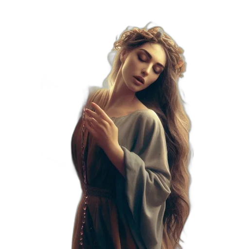 dress, fantasy art, photorealistic, oil painting transparent PNG cut-out