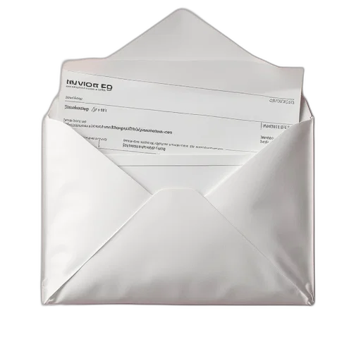 invoice, enclosed, plastic, envelope transparent PNG cut-out