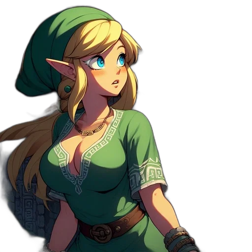 dress, staff, sword, hat transparent PNG cut-out