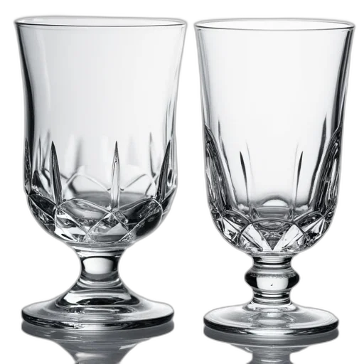 photorealistic, 3d render, crystal, tumblers transparent PNG cut-out
