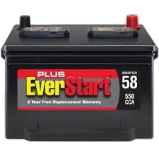 everstart, plus, battery, red transparent PNG cut-out