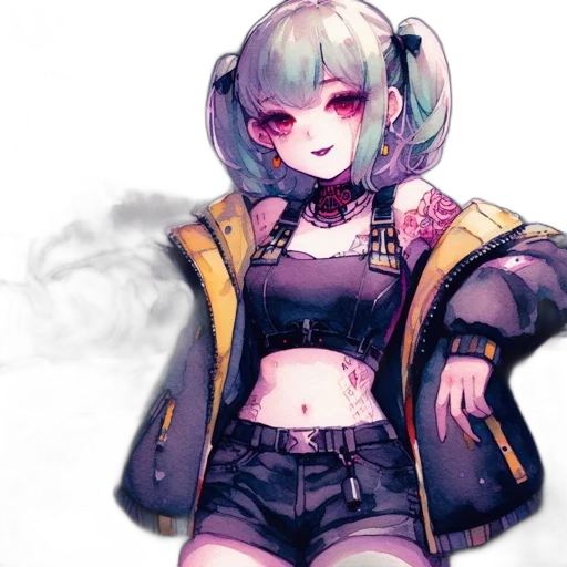 jacket, robot, staff, weapon transparent PNG cut-out