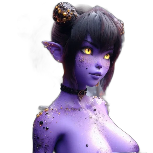 creature, staff, jewelry, fantasy art transparent PNG cut-out