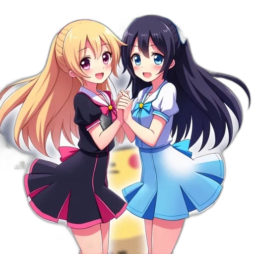 dress, staff, anime, cartoon transparent PNG cut-out