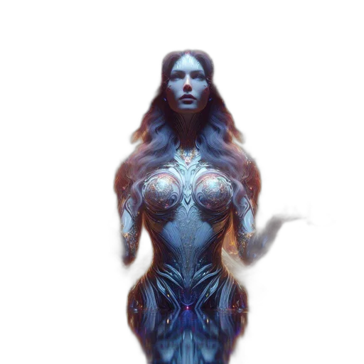 dress, creature, robot, fantasy art transparent PNG cut-out